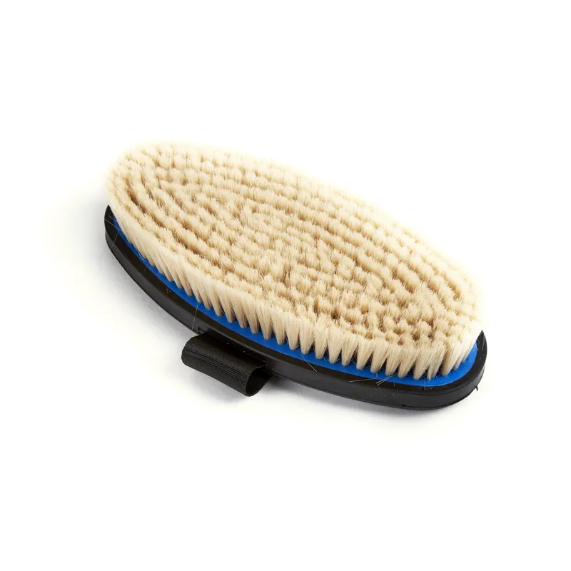 Ezi-Groom Grip Body Brush with Goat Hair Blue-1