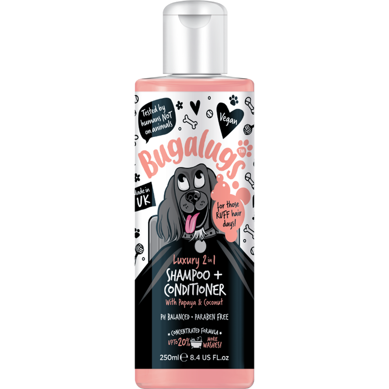 Bugalugs Luxury 2 in 1 Dog Shampoo and Conditioner 250ml