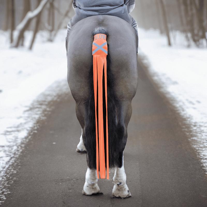 Equetech Hi-Vis Vision Horse Tail Tassels Orange-1