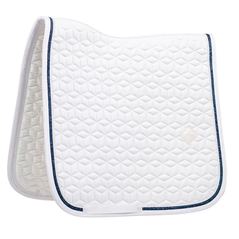 Kentucky Glitter Rope Saddle Pad Dressage White/Navy