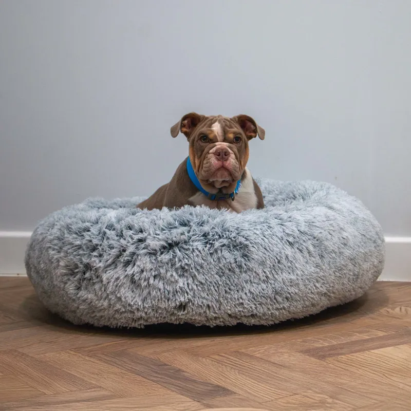 Ancol Super Plush Donut Bed Slate Grey-1