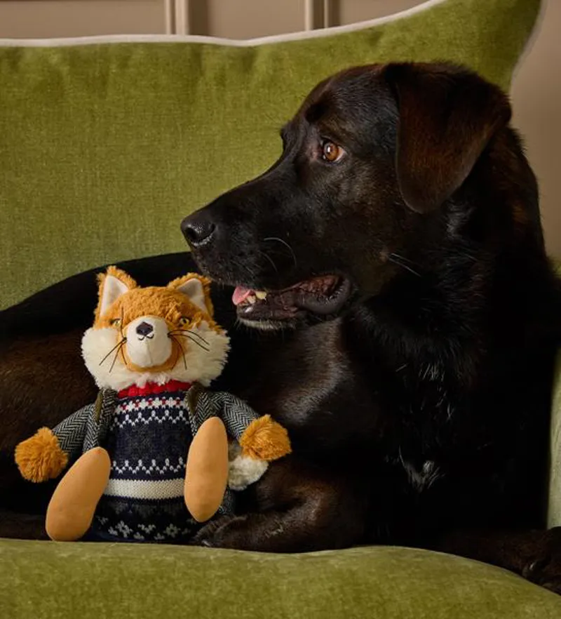 Joules Jonty Tweedy Fox Dog Toy-1