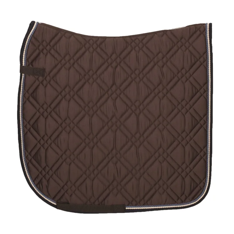 Eskadron Brilliant Saddlecloth Piped Dressage Chocolate/Blue/Cream