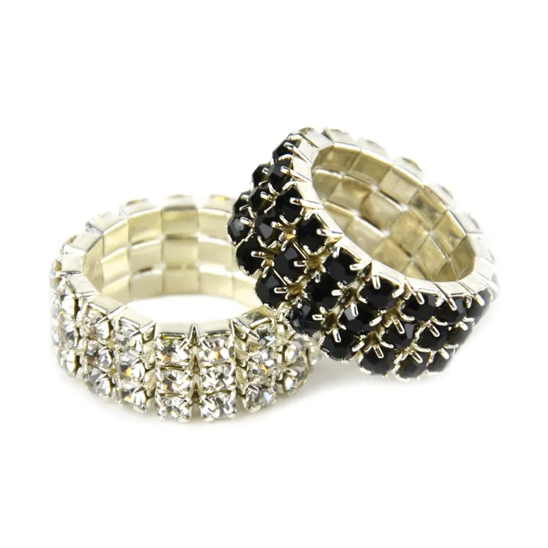 Diamante Plaiting Bands Silver 20 pack