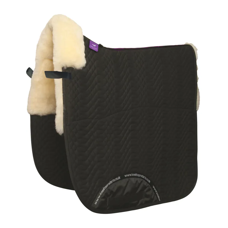 KM Elite Lambswool Saddlecloth Dressage Black