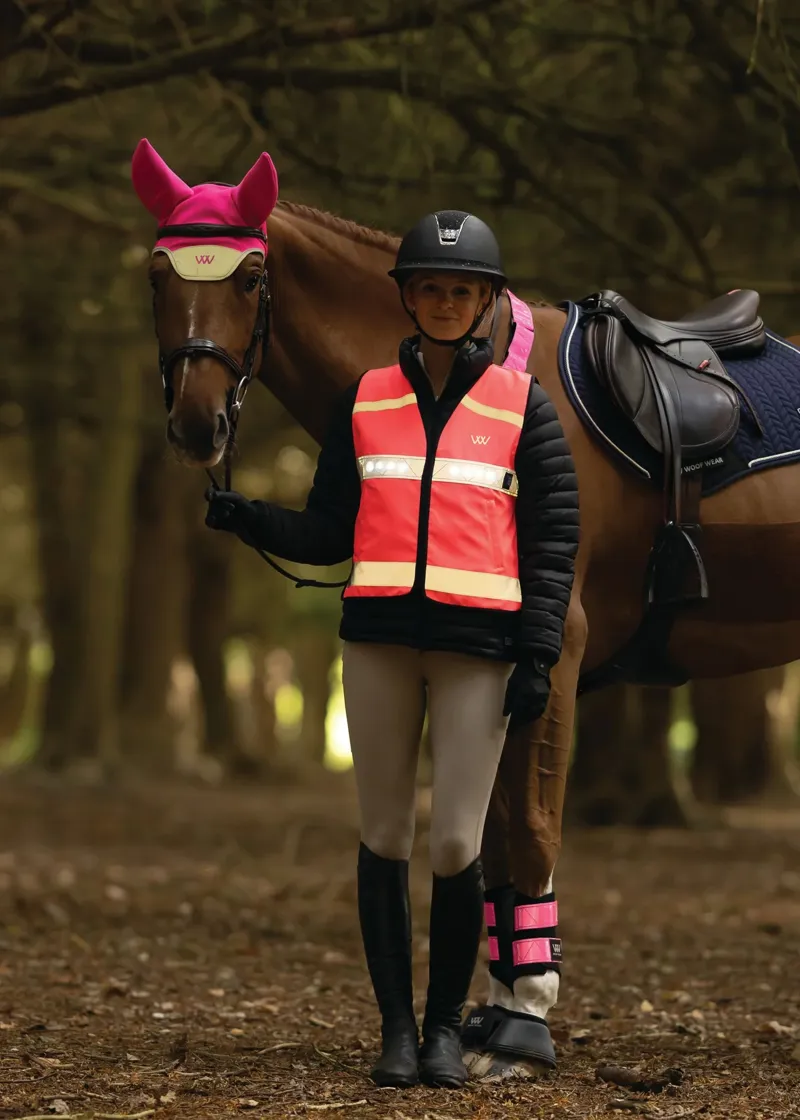 Woof Wear LED Hi Vis Riding Vest Pink-3
