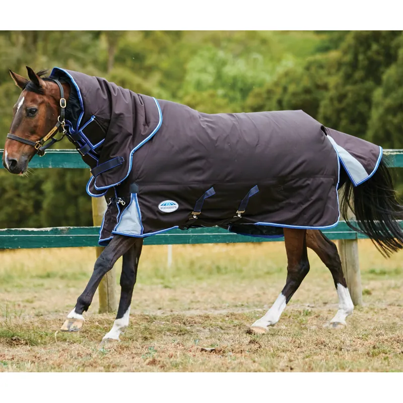 Weatherbeeta ComFiTec Ultra Cozi Detach-A-Neck Heavy Weight Turnout Rug Charcoal/Blue/White