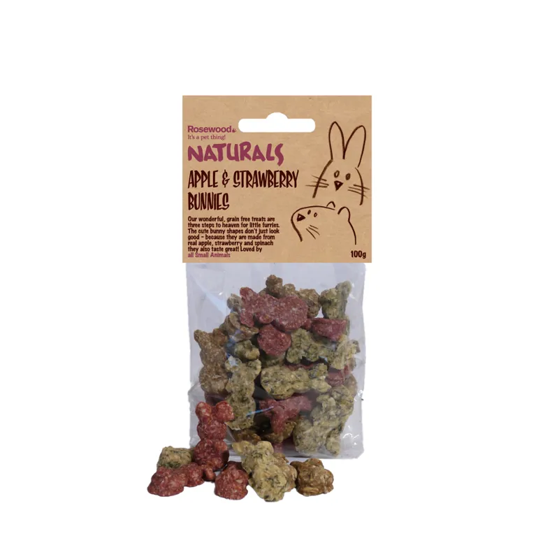 Rosewood Naturals Apple and Strawberry Bunnies