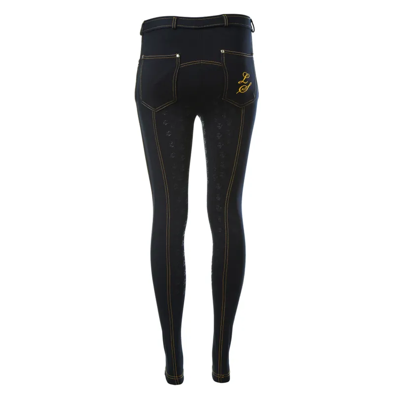 Legacy Equestrian Ladies Silicone Breeches Black/Gold
