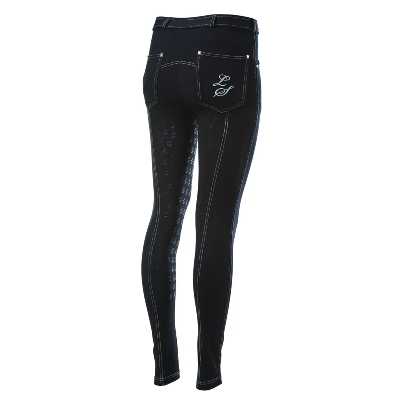 Legacy Equestrian Ladies Silicone Breeches Black/Silver