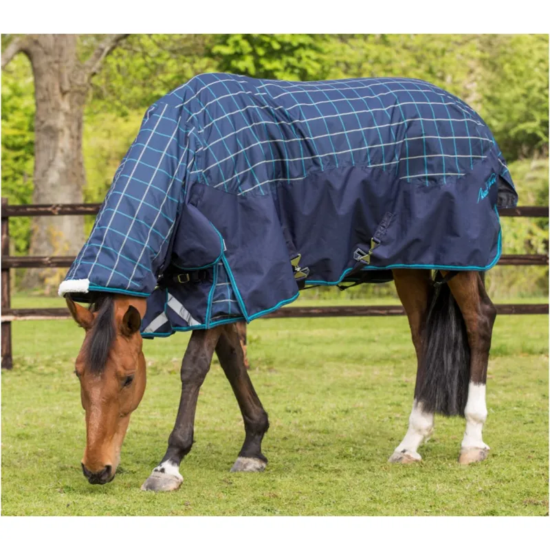 Mark Todd Heavy Weight Turnout Rug Navy/Jade Plaid