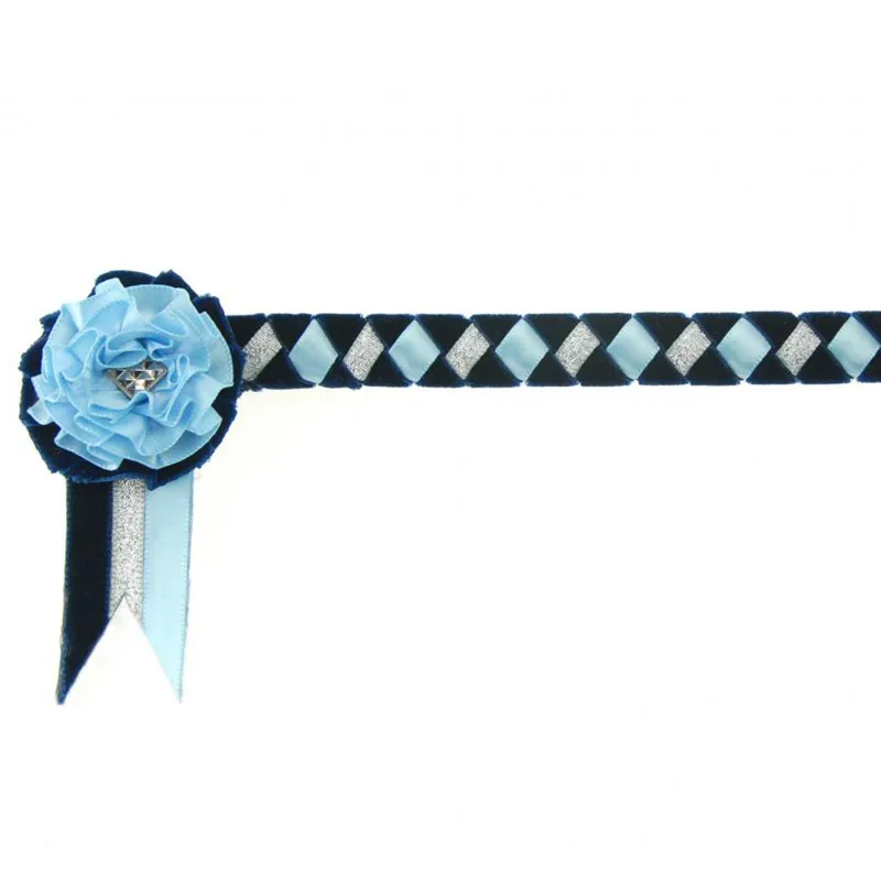 Show Quest Newport Browband Navy/Pale Blue/Silver