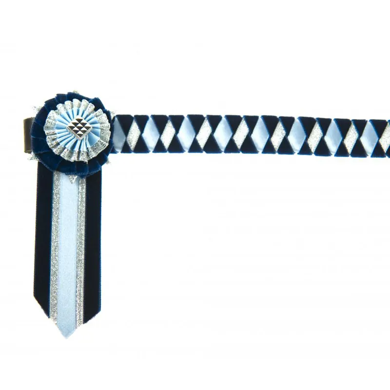 Show Quest Boston Browband Navy/Pale Blue/Silver