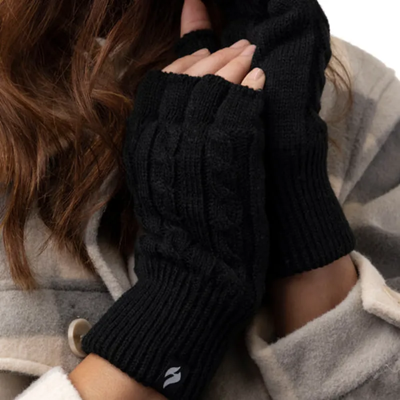 Heat Holders Ayla Thermal Fingerless Gloves Black-2