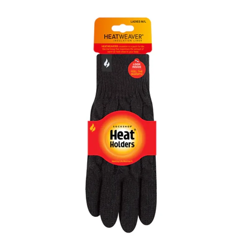 Heat Holders Willow Thermal Cable Gloves Black