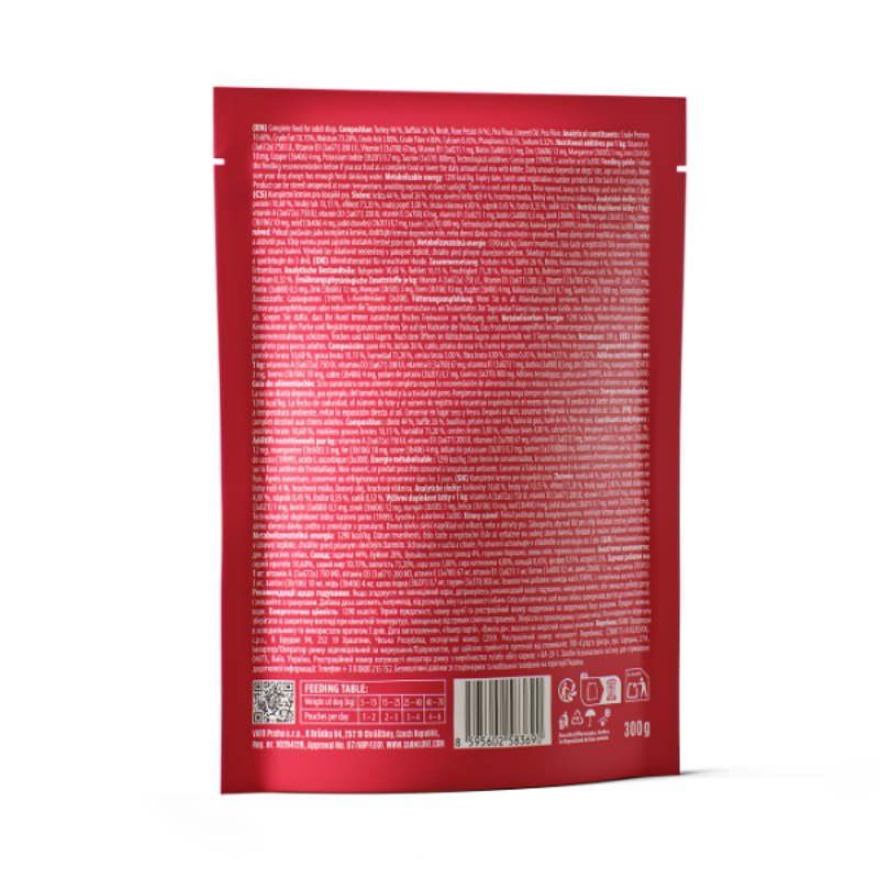 Carnilove Dog Pouch Turkey and Buffalo with Rose Petals 300g-1