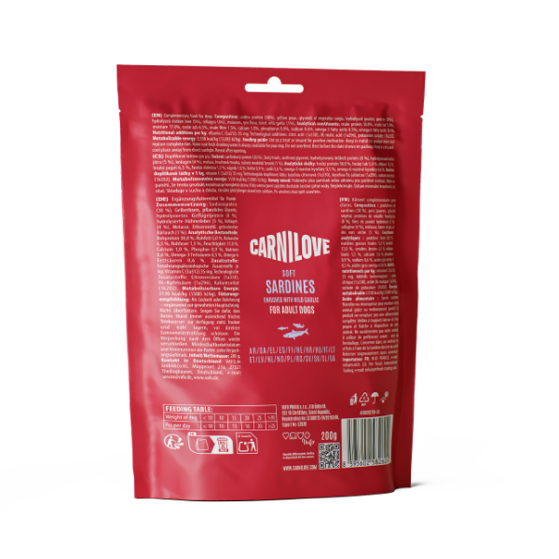 Carnilove Dog Treat Sardines with Wild Garlic 200g-1