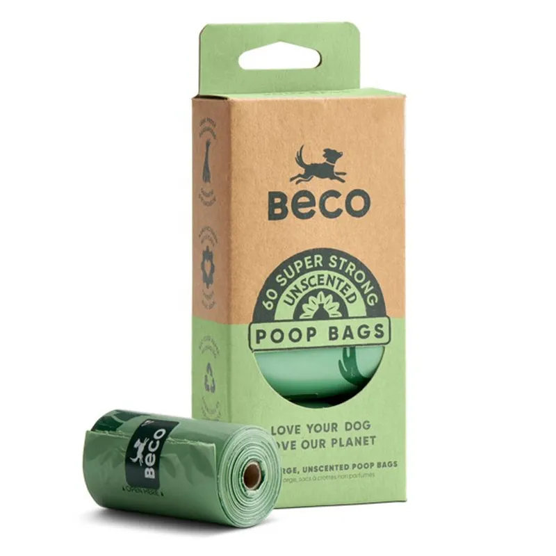 Beco Unscented Poop Bags with handles - 60 pack