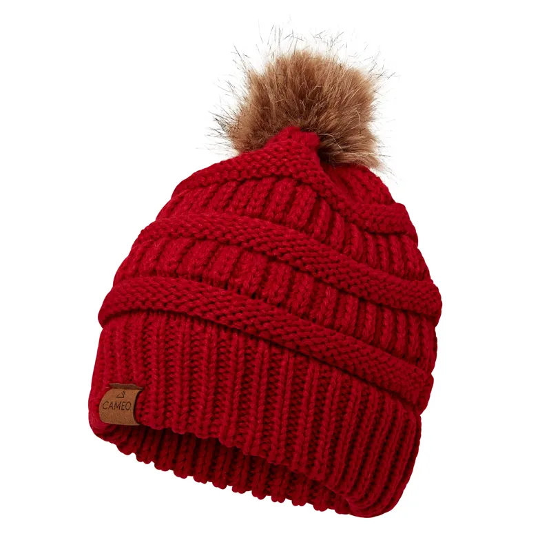 Cameo Adults Winter Bobble Hat Red