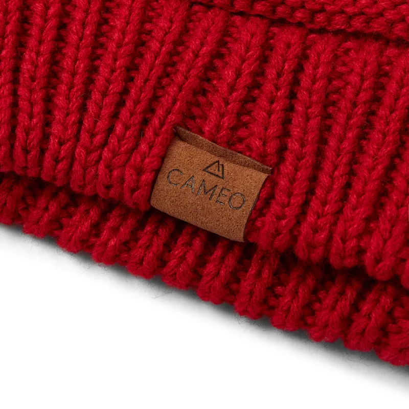 Cameo Adults Winter Bobble Hat Red-1
