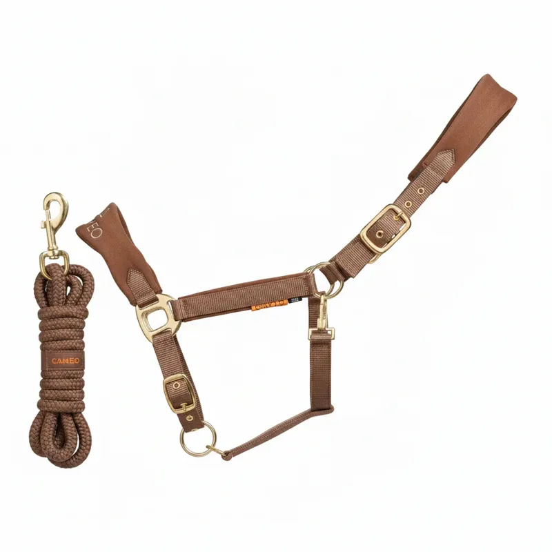 Cameo Suede Elite Headcollar and Leadrope Mocha