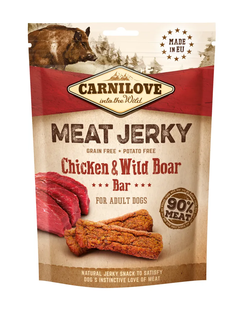 Carnilove Dog Treat Jerky Chicken and Wild Boar Bar 100g