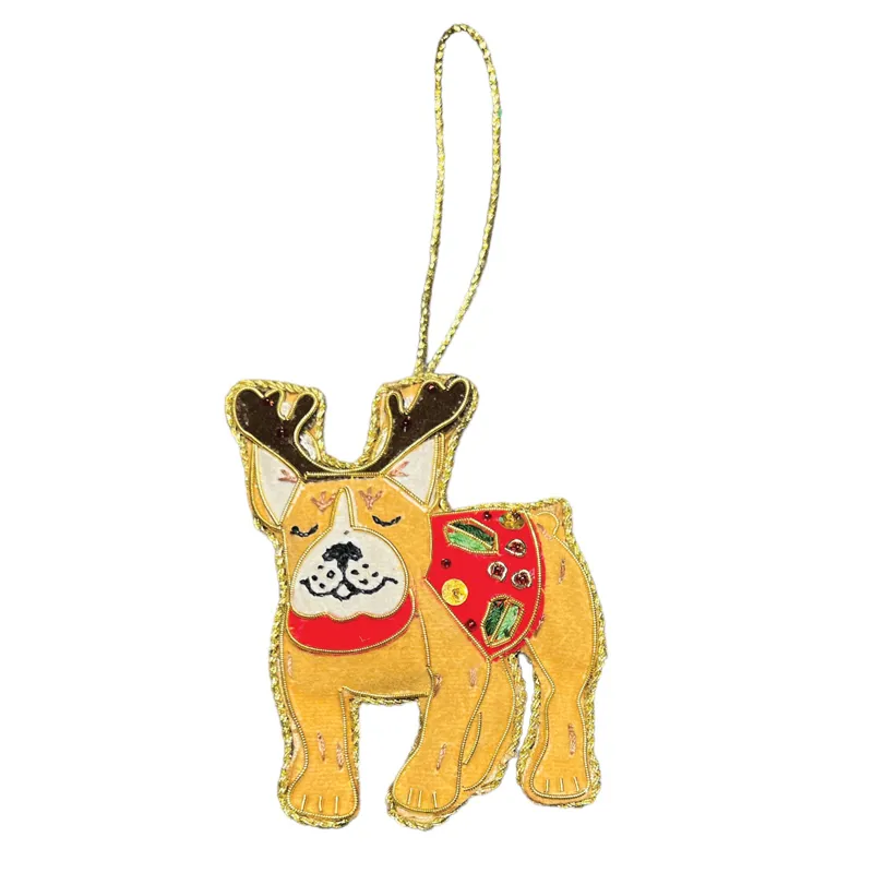 Equetech Beaded Christmas Tree Decoration - French Bulldog