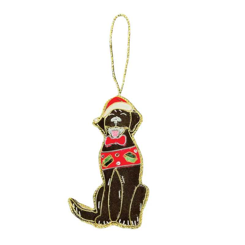 Equetech Beaded Christmas Tree Decoration - Black Labrador