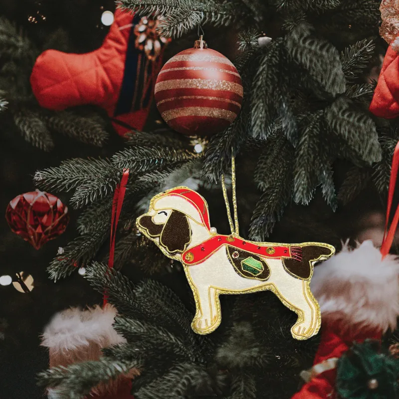 Equetech Beaded Christmas Tree Decoration - Springer Spaniel-1