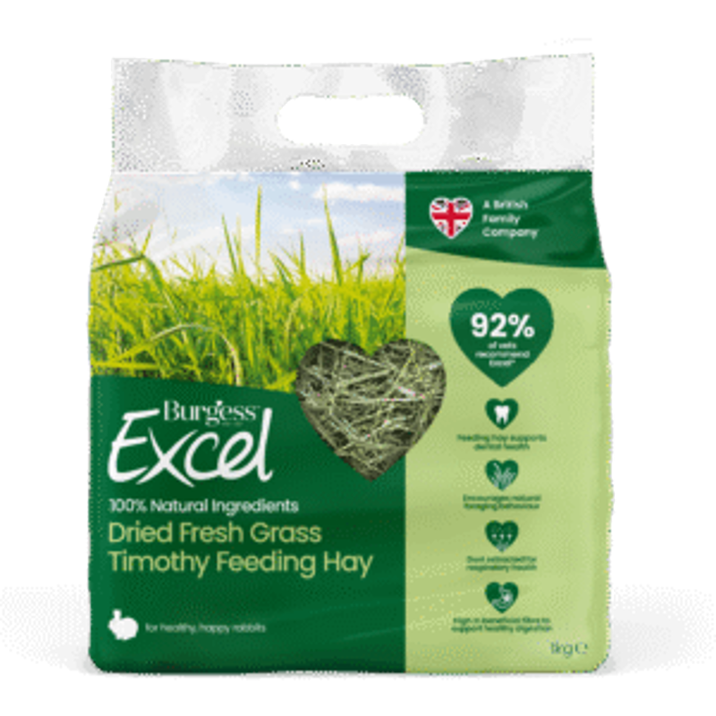 Burgess Excel Dried Fresh Grass Timothy Feeding Hay 1kg