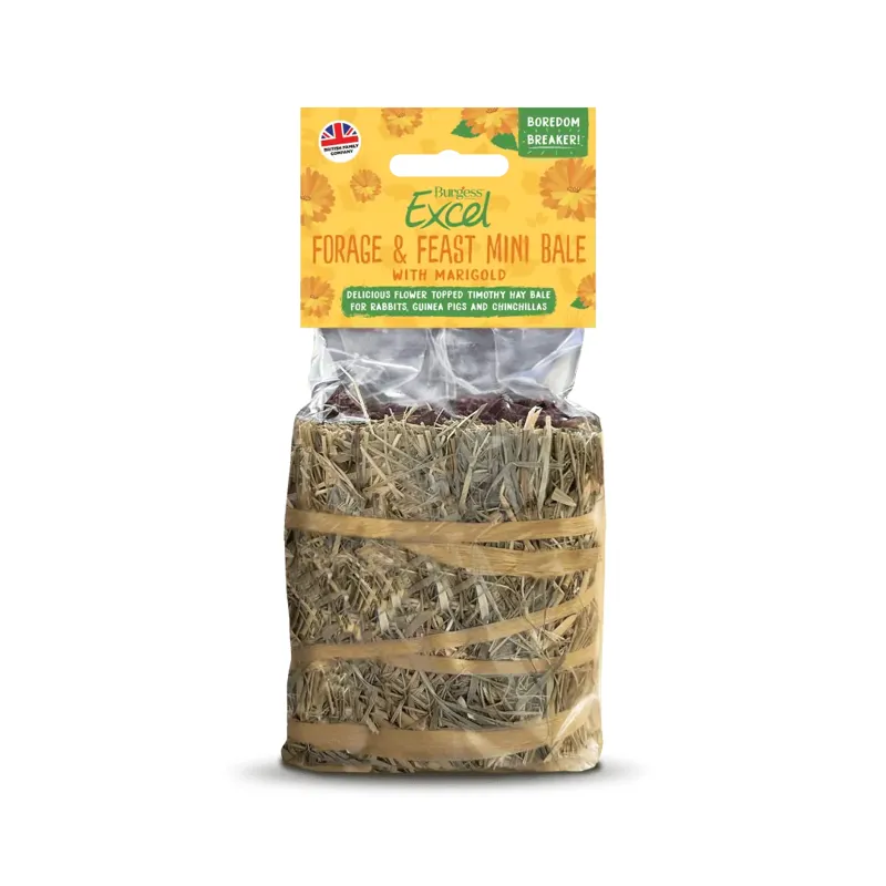 Burgess Excel Forage and Feast Mini Hay Bale Marigold 100g