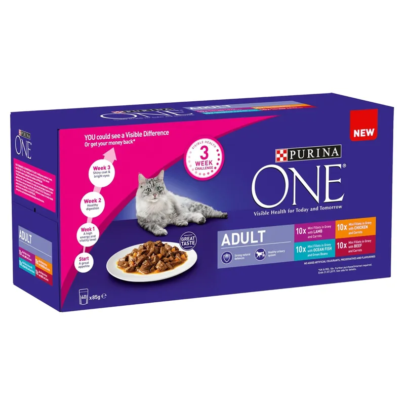 Purina One Cat Pouches Mixed Variety 40x85g