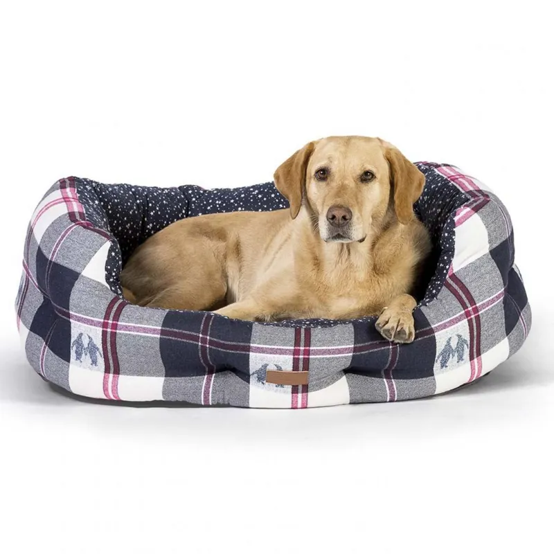 Danish Design FatFace Penguin Check Slumber Dog Bed