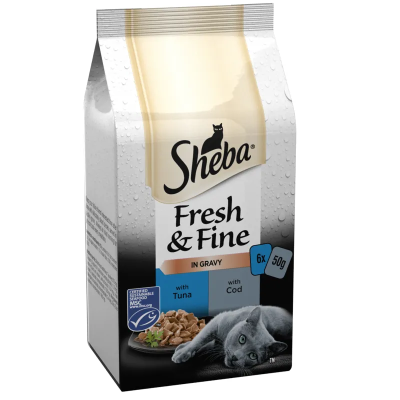 Sheba Pouch Fresh Fine Tuna Cod 6 x 50g