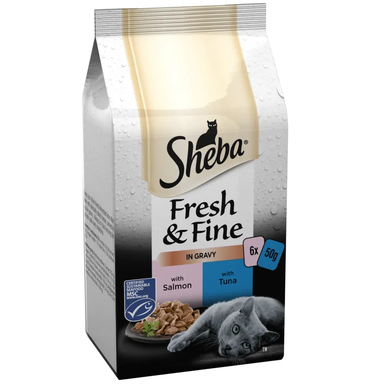 Sheba Pouch Fresh Fine Tuna Salmon 6 x 50g