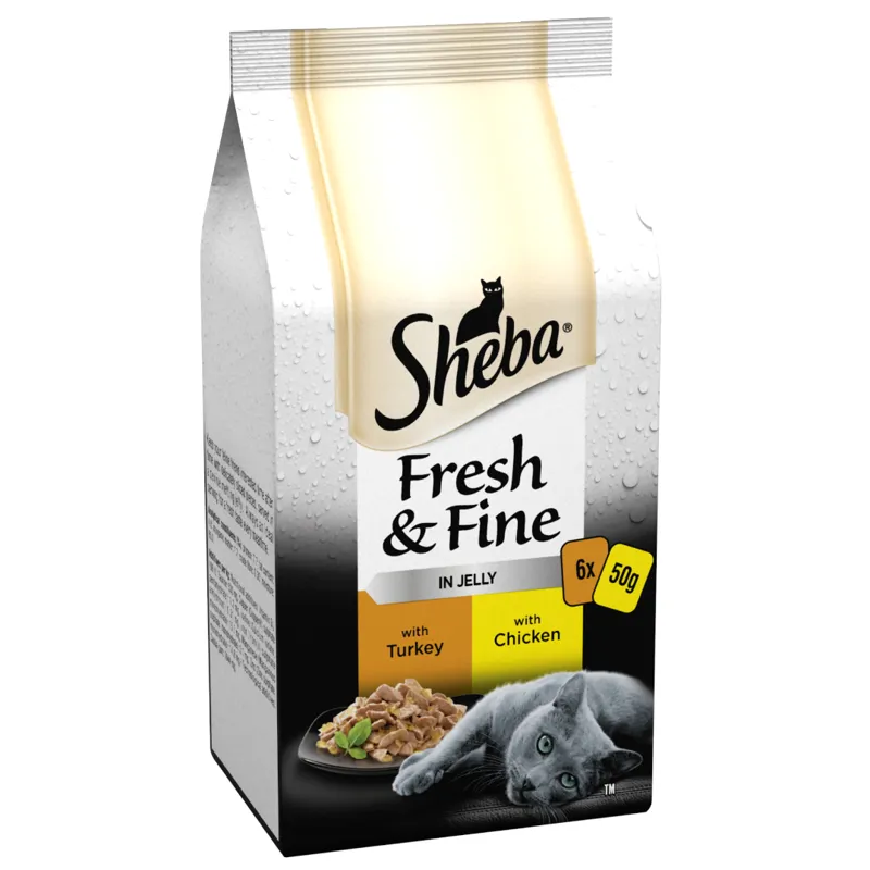 Sheba Pouch Fresh Fine Chicken Turkey 6 x 50g