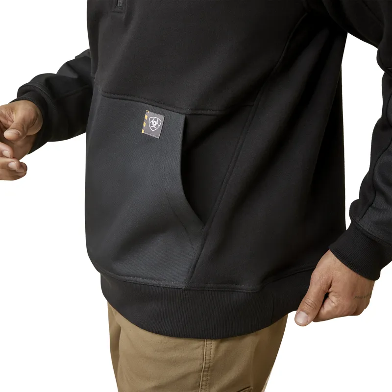 Ariat Mens Rebar Workman Duracanvas 1/4 Zip Sweatshirt Black-4