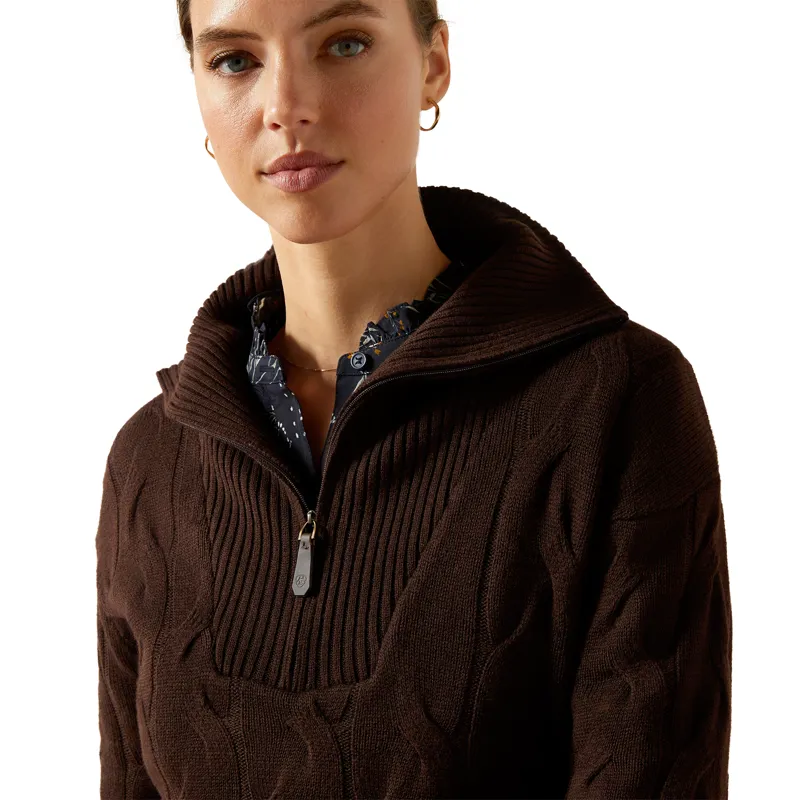 Ariat Ladies Alamere Sweater Coffee Bean-2
