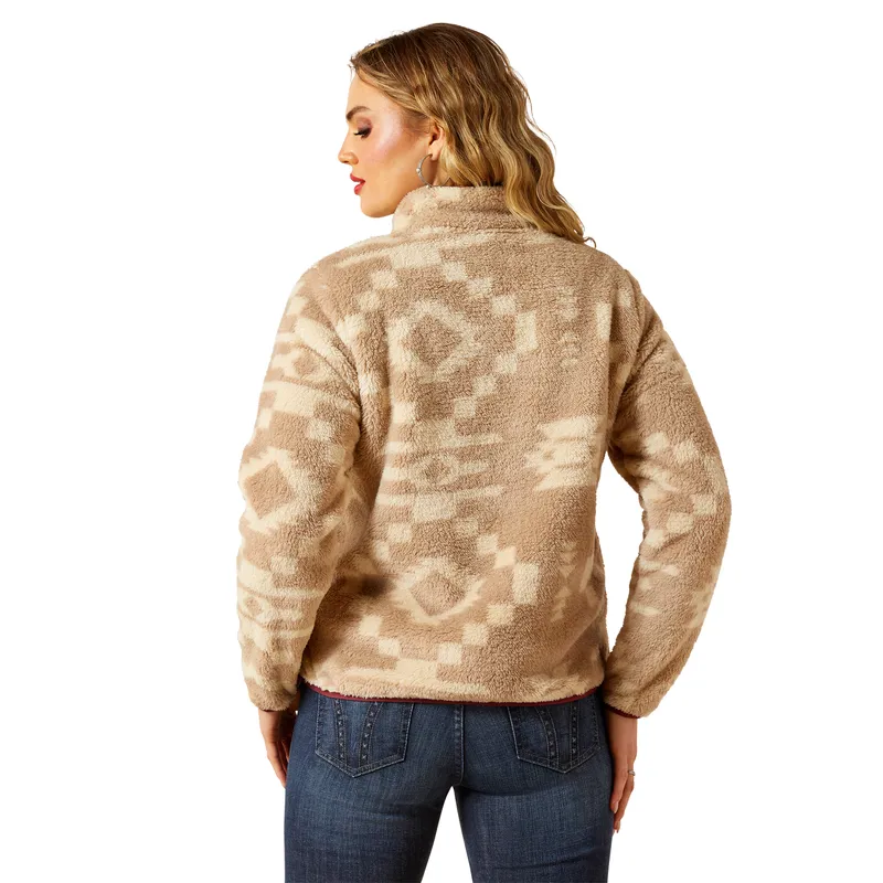 Ariat Ladies Berber Snap Front Sweatshirt Lone Ridge Print-1
