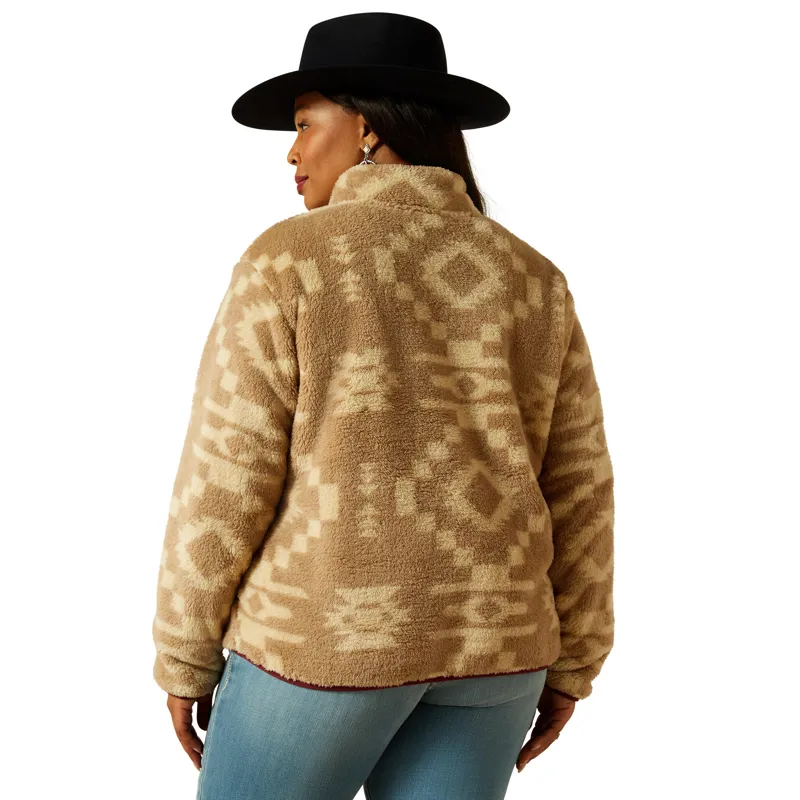 Ariat Ladies Berber Snap Front Sweatshirt Lone Ridge Print-3