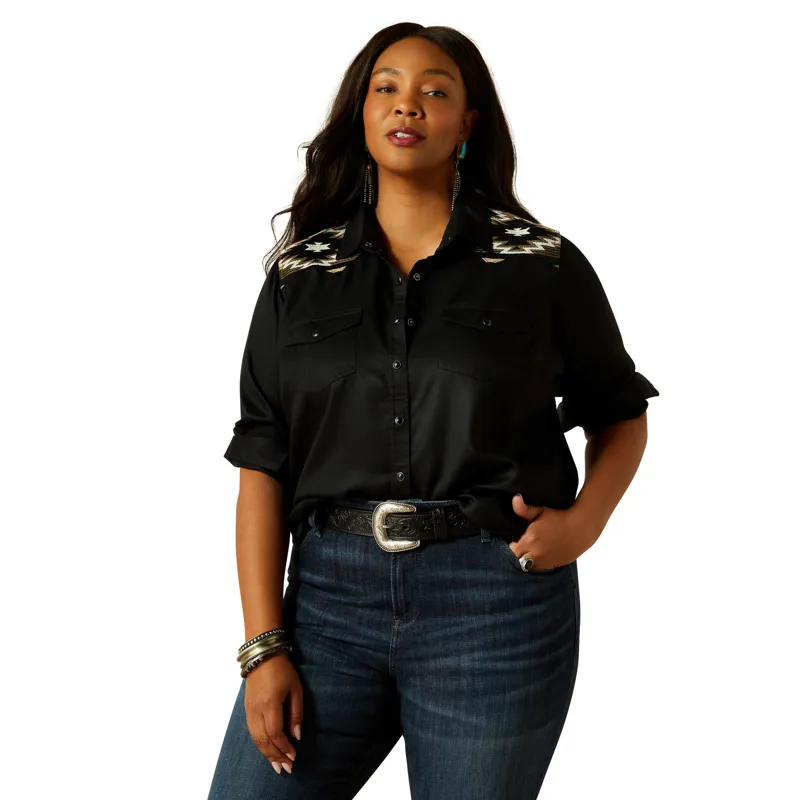 Ariat Ladies Dawn Western Shirt Black-3