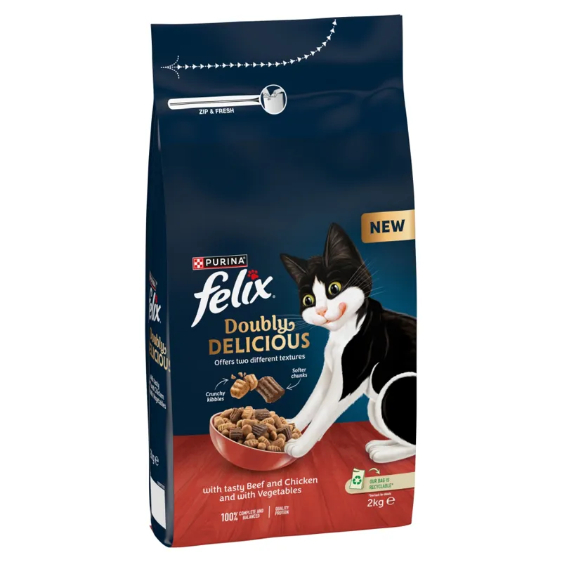 Felix Dry Doubly Delicious Beef Chicken and Vegetables 2kg