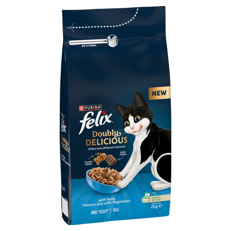 Felix Dry Doubly Delicious Salmon and Vegetables 2kg