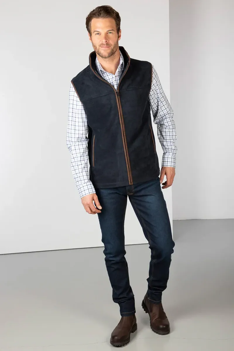 Rydale Mens Huggate Premium Fleece Waistcoat Ink-3
