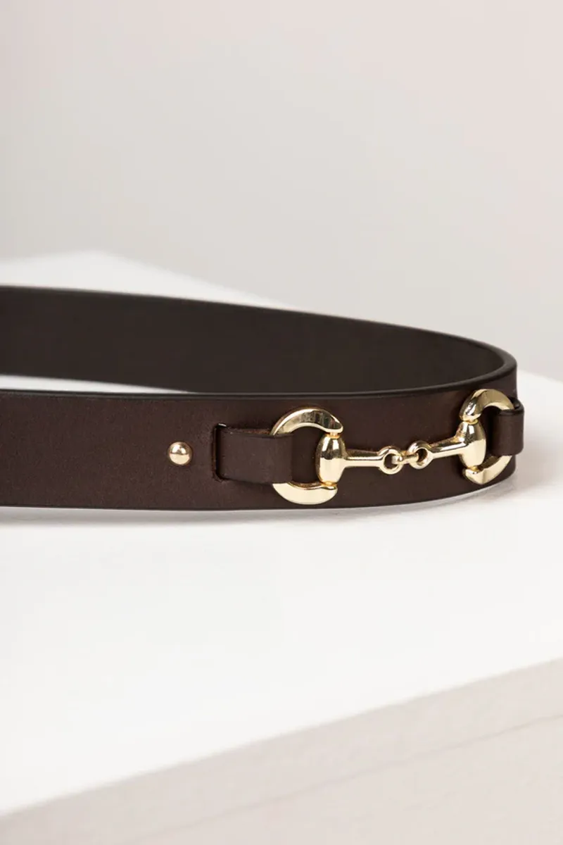 Rydale Ladies Lucinda Leather Snaffle Belt Waxy Brown-1