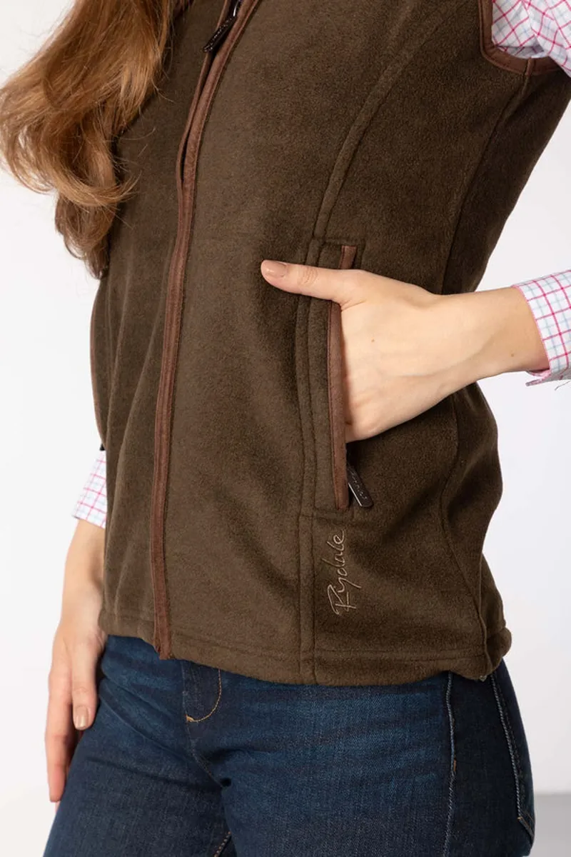 Rydale Ladies Huggate Premium Fleece Waistcoat Bark-2
