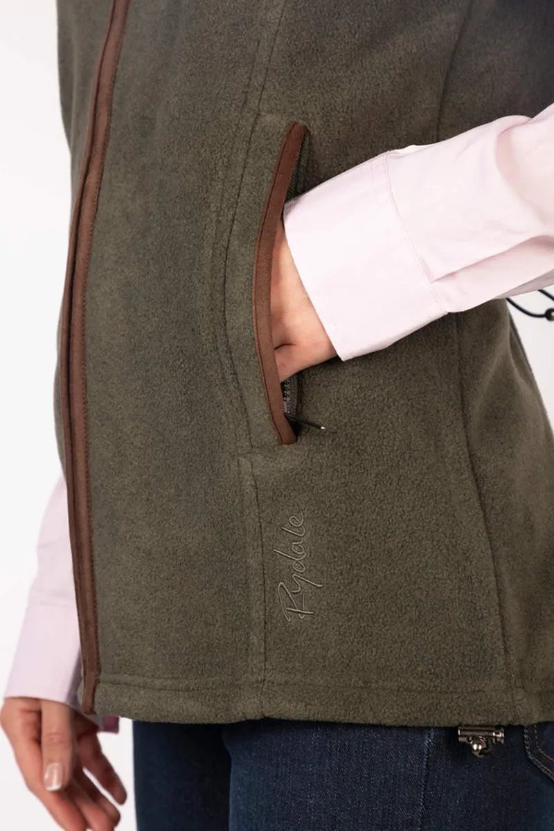 Rydale Ladies Huggate Premium Fleece Waistcoat Khaki-3