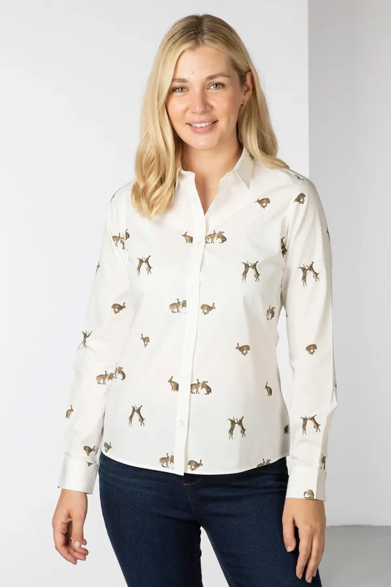 Rydale Ladies Wistow II Printed Shirt Hare White-1