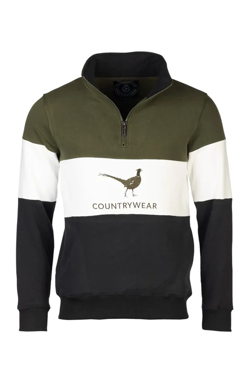 Rydale Mens Byland Sweatshirt Pheasant Olive/White/Black