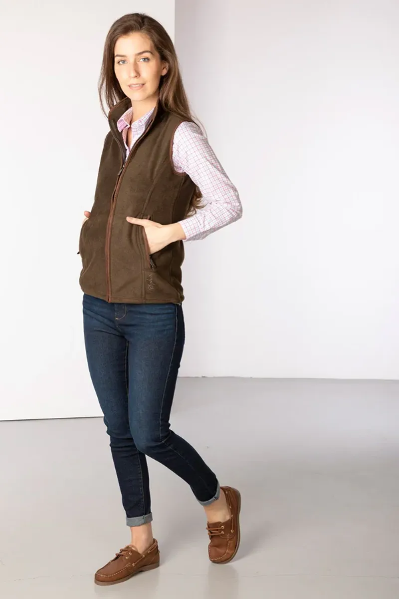 Rydale Ladies Huggate Premium Fleece Waistcoat Bark-3